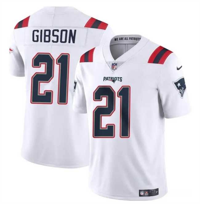 Men & Women & Youth New England Patriots #21 Antonio Gibson White Vapor Limited Football Stitched Jersey->new england patriots->NFL Jersey